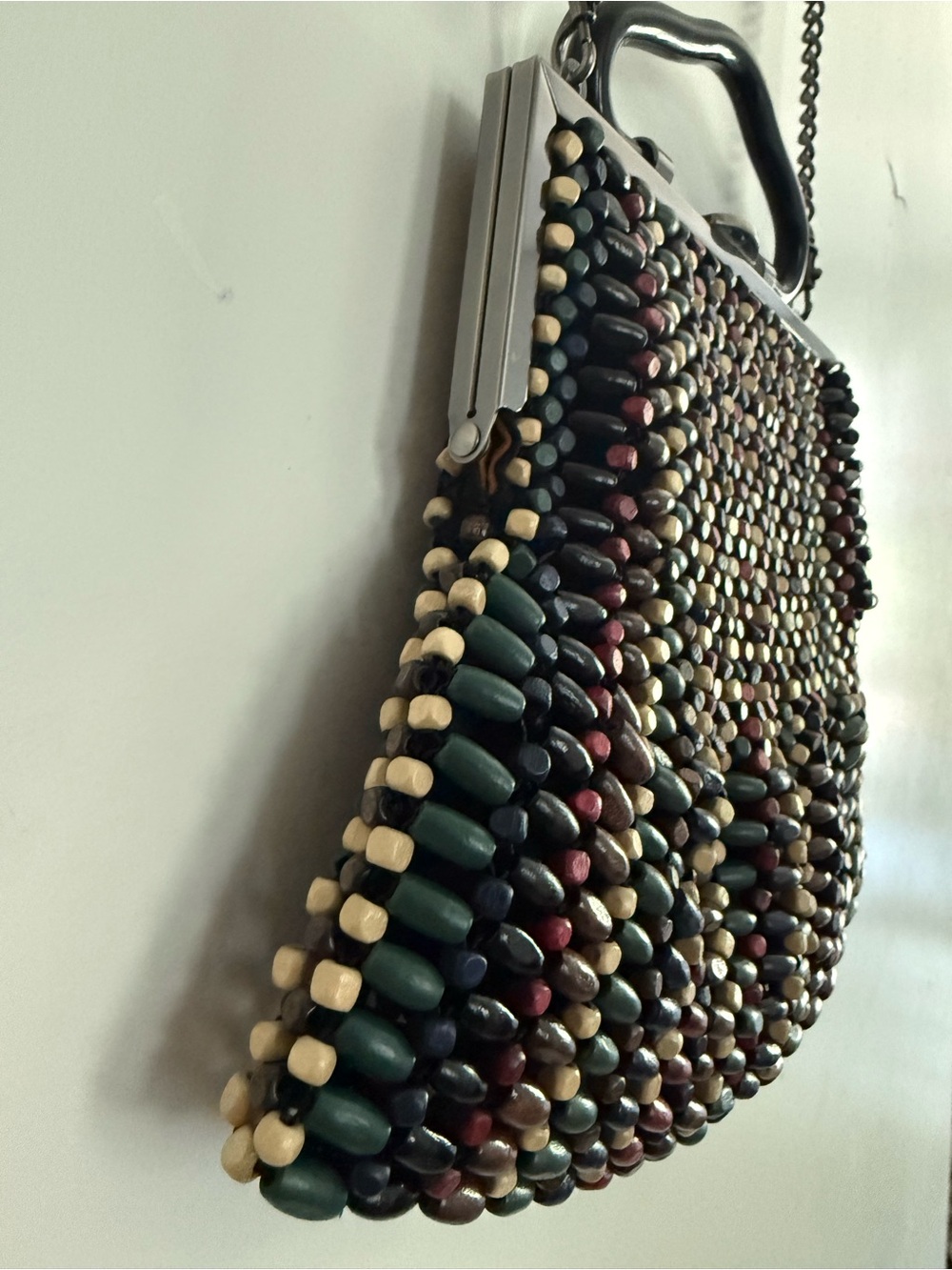 Patricia Nash Almarza Small Forest Bead Wood Clutch/Shoulder Bag - Picture 7 of 8